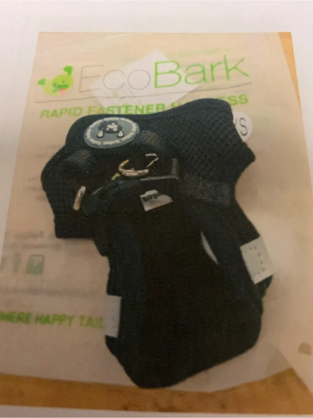Bark Black Breathable Mesh Dog Harness with Cartoon Badge by Ecobark